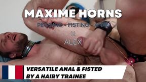 first porn - versatile anal & pegging with a hairy trainee maxime horns