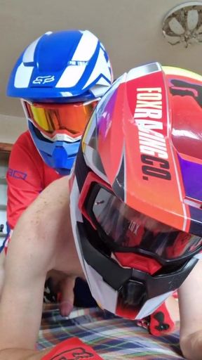 Motorcyclist drilled a stud in mxhelmet