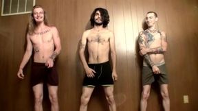 3 Horny Straight Guys Jerking Off