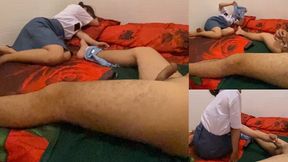 My *** Student Handjob While Shaving My Big Cock 18+