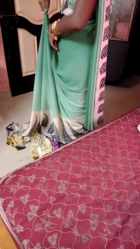 Desi Tamil Wife Renu Wet Nude Body Towel Dry &amp; Slow Saree Dressing Tease! Indianhotwifex