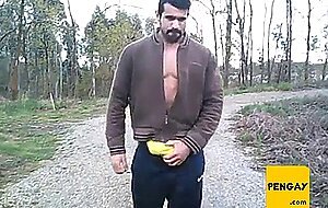 Portuguese Bear Strips and Shows His Big Cock