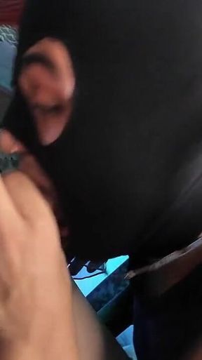 Aline Makes Her Personal Slave Suck Her Cock Until Cums