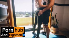Teen gym girl with big ass gets deep throat and creampied