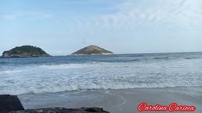 aprontando muito na praia de nudismo