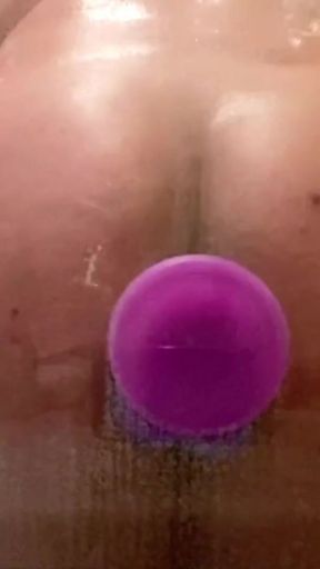 Unforgettable moment from "Big bubble butt fucking dildo against glass"