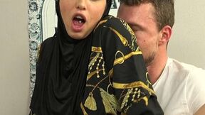 Sexy woman in hijab gets punished by angry husband