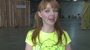 sexy 19-year-old redhead, marie mccray, her hair done up in pigtails, gets it on with a...