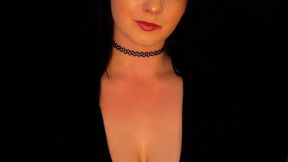 Smoking in my black sparkly revealing dress