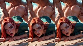 ruiva tomando forte por tras ai generation video ai-generated