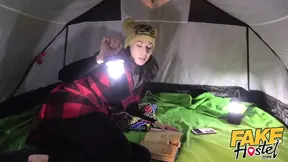 Fake Hostel Happy young camper seduced by big tits lesbian m