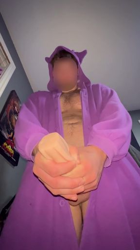 Young amateur teen plays with big dick onesie in solo masturbation scene