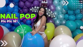 Dani Colorful Balloon Nail Pop Destruction - 4K