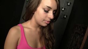sophia sutra sucks stranger cock in gloryhole confession booth