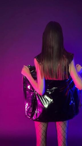 A cutie in leather—looks good?