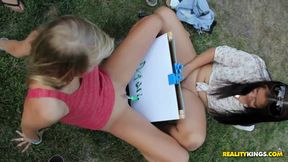 The art of making the writings with vaginas in a crazy and kinky video