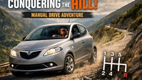 Conquering the Hill Manual Drive Adventure on a Steep Mountain Road