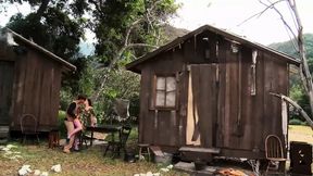 Amber Rayne, Hannah West, and Kaci Star Get Gangbanged Outdoors