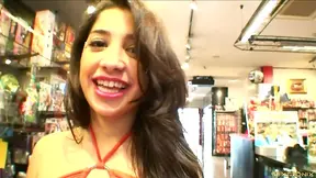 Sizzling Hottie Engages In Scorching Sex Act Amidst Adult Video Store Shelves