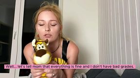 Teen blonde cheats on hubby with hunk for better grades