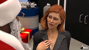 Black Santa's prize - curvy MILF gets fucked hard