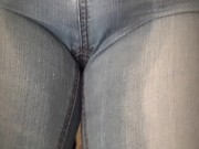 I slowly rewet my still-damp jeans!