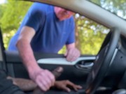 Cruising Grandpa Helps Me Cum In My Car