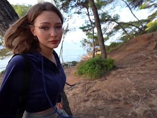 POV: I can’t expect until home! I crave u to screw me right here! Risky public sex in woods