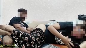 When my Step sister Video call with her Husband I played her pussy she suck my dick came in her mouth