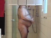Breaking in the new Shower Curtain