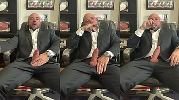 Cigar smoking with a raging hard-on in a suit!