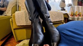 Coffee served from the tip of a boot.