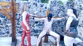 Restrained, helpless in front of Uf our Sadism