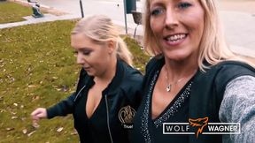 German SEASONED BEAUTY Lena and Lana in a steamy blind date lesbian romp