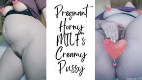 Pregnant Horny MILF's Creamy Pussy - A pregnant masturbation scene featuring Hairy Bush, Nipple Sucking, Pussy Fingering & Asshole Fingering ft MILF Sassypantz