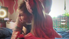 stunning trans maid domino presley fucked til cum & creampie