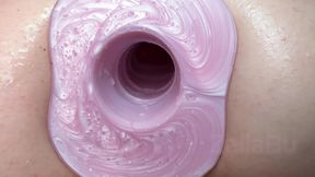 Pissy Coconut Pee in My Ass with Hollow Buttplug and Anal Fuck