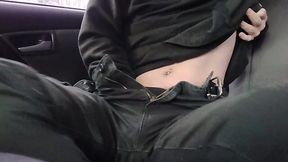 FTM trans man is masturbating in public to almost get busted