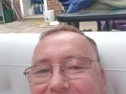 Hot tub. Just been on chaturbate.my name gibbop. Follow, if you want any vids with toys call.