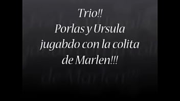 Trio jugando con la colita de Marlen