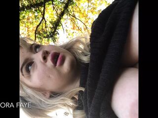 shy beauty has a great time outdoors