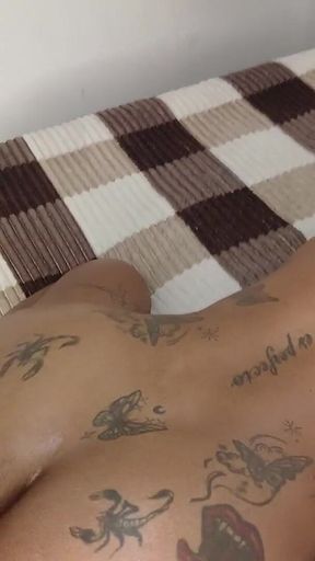 Big Ass Trans Fucked Without a Condom in Leopard Lingerie