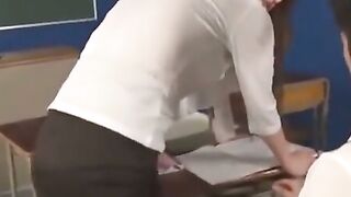 JAPANESE NYLON SEDUCTION  Beautiful Teacher Falls for Her Students charms!