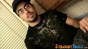Straight jock jerks off until sticky surprise comes out