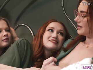 Large titties redhead stepmom Siri Dahl lets her teen stepdaughter Scarlet Skies and bffs Coco Lovelock and Vanessa Sky have a smack of her mother i'd like to fuck cunt