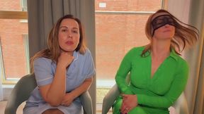 Nurse Kayleigh and hotwife teacher Rosa review a willing individual POV view to see if his penis is up to the challenge.