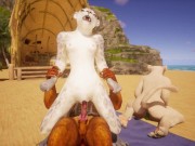 Furry trio ends in creampie and squirting in intense Wild Life sex