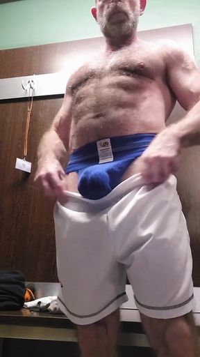 Hairy Stepdaddy Solo in Lockerroom