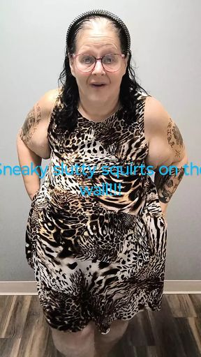 Nasty Trashy Whore Squirting on the Wall Instead of the Floor