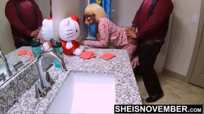 I need some pussy after work, so I fuck my cute petite whore stepdaughter